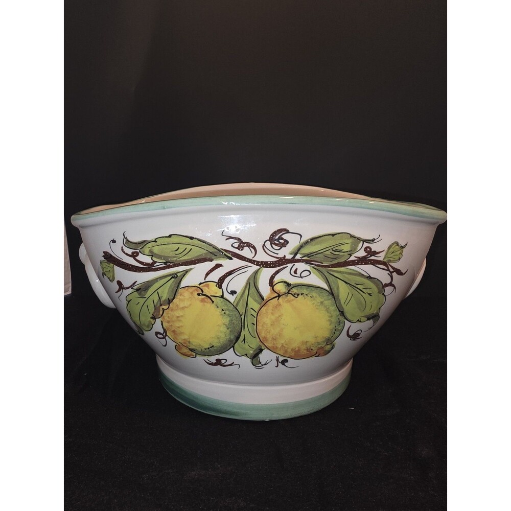 Italian Pottery Console Bowl Ceramica Toscana Maestri Artigiani Italiani Lemons